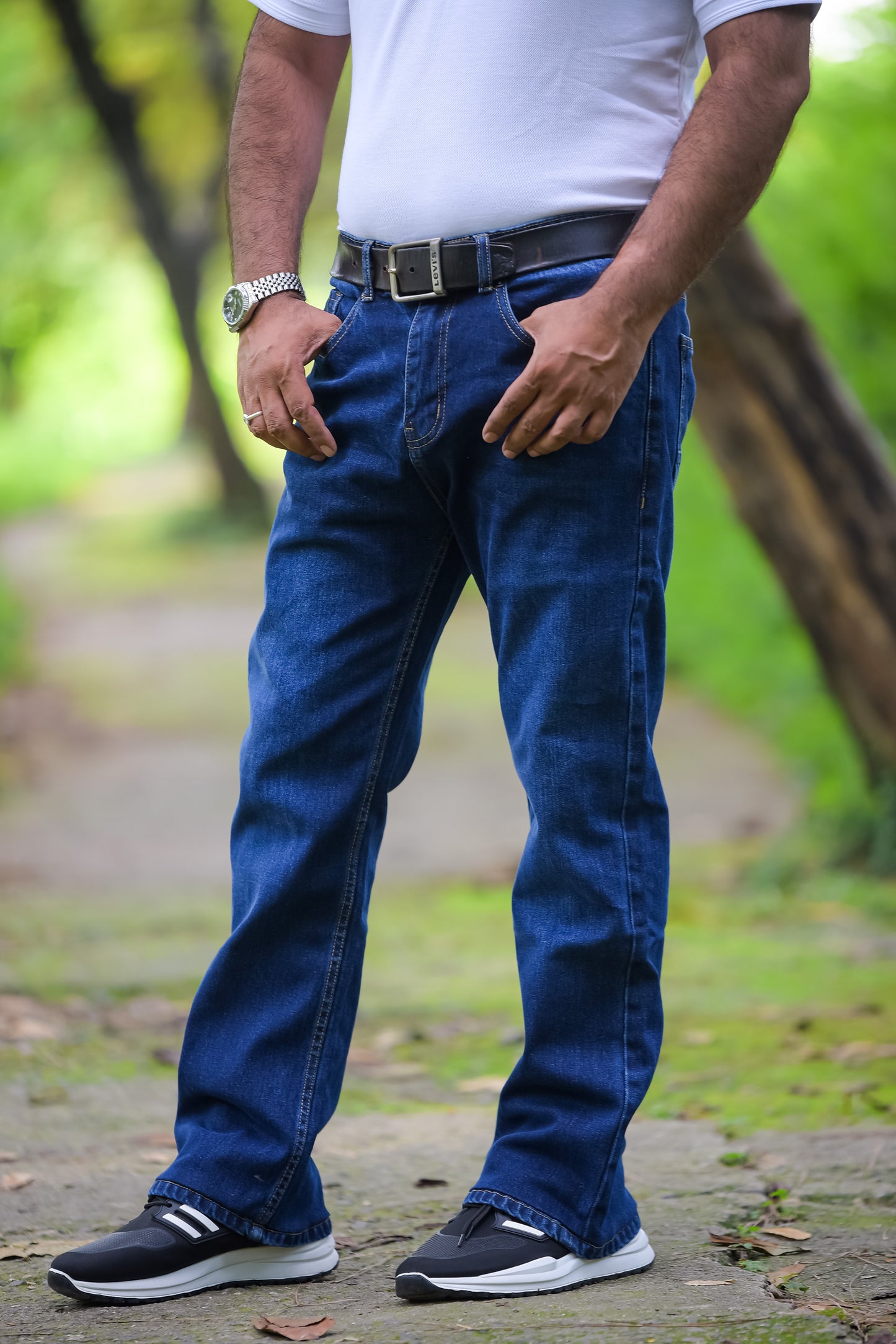 Dark Blue Boot Cut Jeans